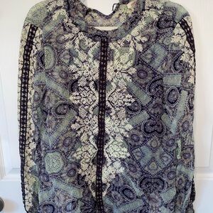 Women's Patterned Top with Tank Top Attachment